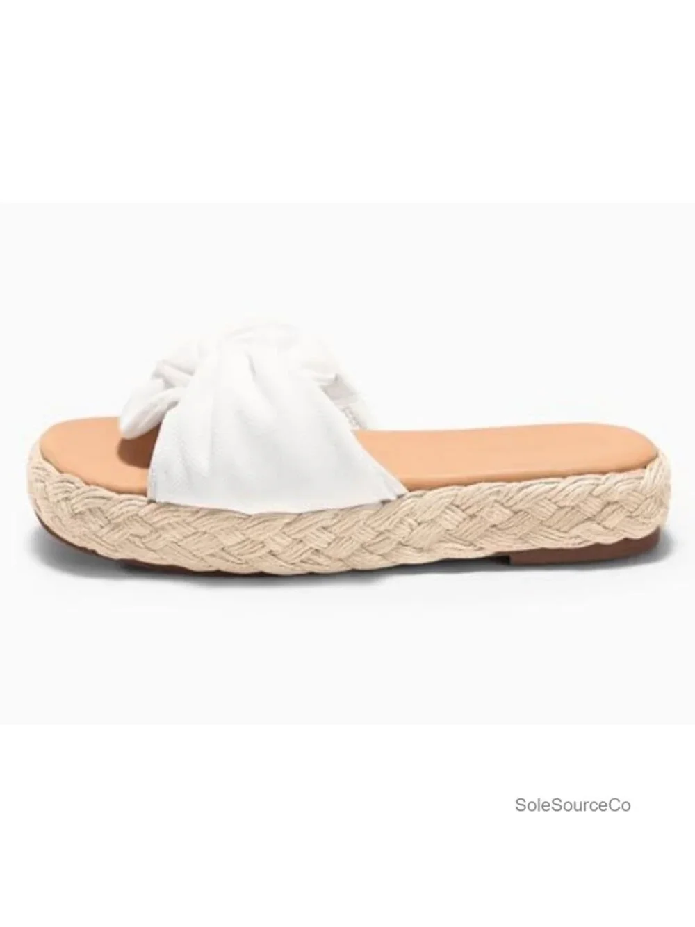Woven Espadrille Wedge Sandals, Bow Slip-On Slides, Cushioned Beach Platform